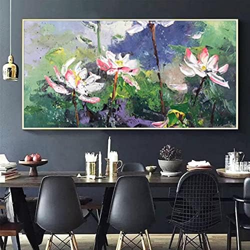 Originalna ručno obojena slika ulja Original Lotus ulje slikarstvo cvijeće apstraktna slika Lotus zid Umjetnost
