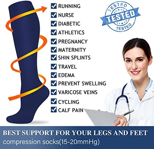 Kompresijske čarape za cirkulaciju žena i muškaraca - najbolje za medicinsku, negu, trčanje, putni koljena