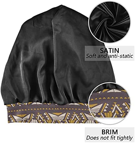Skubana kapa za spavanje Radni šešir Bonnet Beanies za žene prugasti boemian smeđi trokut geometrijski