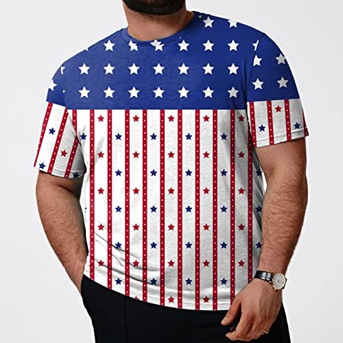Ruiruilico Muške patriotske majice Amerika Zastava Summer Ležerne prilike Ležerne prilike Slobodni fit