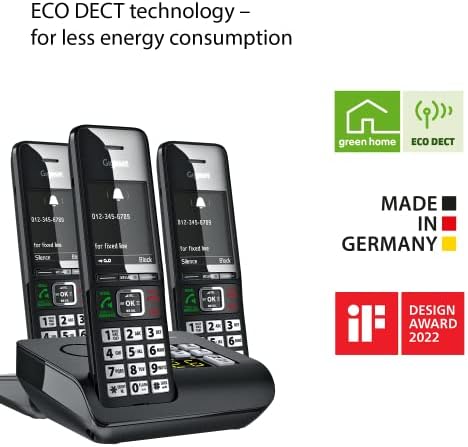 Gigaset Comfort 552a Trio-3 bežična telefona - telefonska sekretarica-proizvedeno u Njemačkoj-elegantan dizajn-Hands-Free