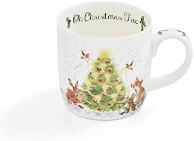 Royal Worcester Wrendale Dizajn OH Christmas Cug & Coaster Set | Šolja za kafu od 11 unce s podzemnim