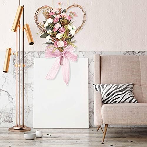 MMLLZEL zidni viseći vijenac ukrasni vijenac sa cvijećem u obliku ružičastog ružičastog dana ukras na kući