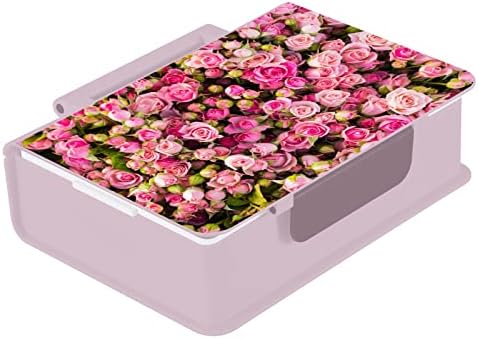 Alaza ružičasta ruža cvijet Bento ručak BPA-besplatni spremnici za propuštanje bez procura W / vilica i