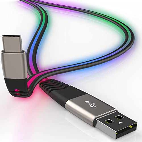 Gantok LED USB C kabl za punjenje-3a 6ft kabl tipa C sa svetlim kablom za punjenje kompatibilan sa Samsung