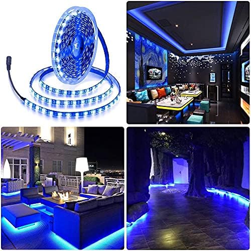 Alitove plava LED traka svjetla 12v vodootporan 16.4 ft 300 LED 5050 SMD Led Fleksibilno uže svjetlo sa napajanjem