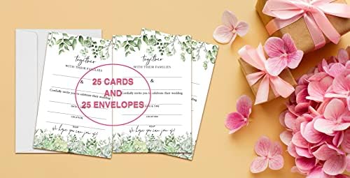 Greenery kartice za vjenčanje - Pozovite karton za prijemanje za svadbene zabave - 25 kartica