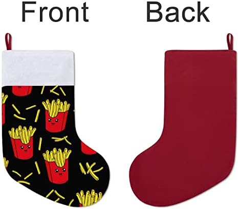 Slatka pomfrit Božićne čarape Xmas Socks Poklon torba za obiteljski odmor Kamin Drvo viseći ukrasi