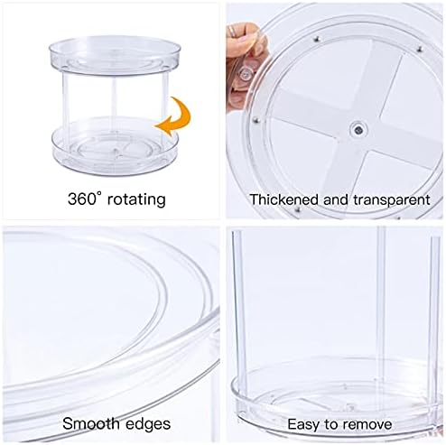 3-Slojni 360-Stepeni Prozirni Rotirajući Stalak Za Začine Stalak Za Odlaganje Lazy Kuhinja Kupatilo