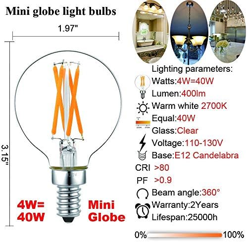 LiteHistory Bunndle od G16. 5 led Sijalice E12 4W=40W 400lm Edison sijalice i A15 E26 LED Sijalice 6w=60w