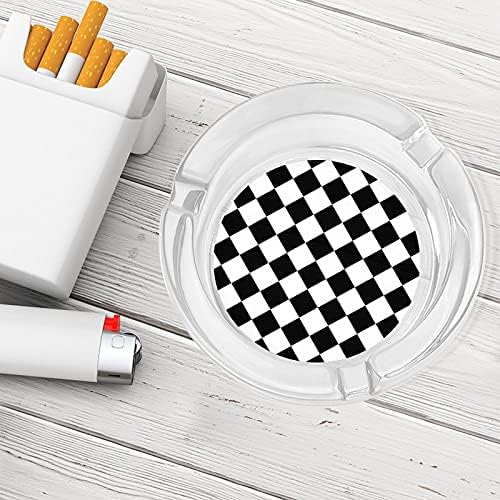 Bijele crne karirane cigarete Pušači Glass Ashtrays pepeo za pepeo za kućni uređivač stolara ukras