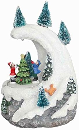 UXZDX CUJUX Božićni ukrasi Božić dekor poklon Snow Mountain rotirajuće figurice i drvo sa LED