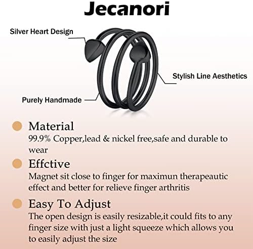 Jecanori limfni drenažni magnetski prstenovi za žene, podesiva od strane čelične magnetske narukvice,