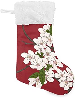 Alaza Božićne čarape Cvjetni uzorak Cherry Cvijeće Classic Personalizirani Veliki ukrasi za skladištenje za