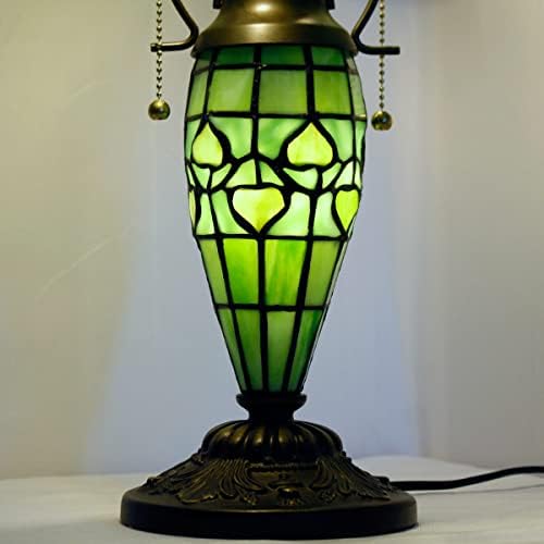Zjart Tiffany Stol lampica 3-lagan visoka zelena vina staklena stakla majke kćeri stolni svjetiljki