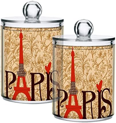 Pariski slova za vintage cvjetni 2 pakovanje pamuk swab držač lopte Organizator plastični kupatilo sa