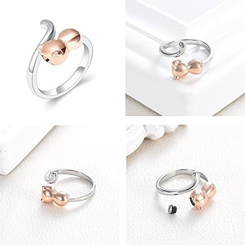 Ruitaiqin JNXL 1pcs kremiranje nakit za nakit za pepeo Podesive Slatke Držač prstena za mačke u urnu za memorijalni