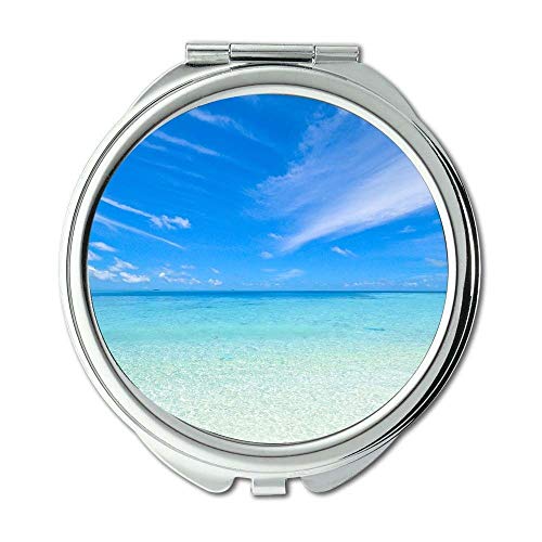 Ogledalo, ogledalo za putovanja,mirni oblaci na plaži, džepno ogledalo, prenosivo ogledalo