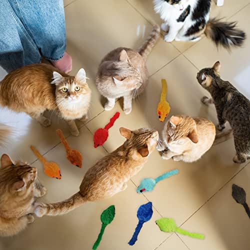 120 kom Rainbow Furry Cat Mouse Toys Interaktivna Zvečka mačka igračka miš mali meki šuštanje