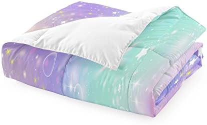 CAFCIOYG Starry Sky Pastel Starter Comfort Twin posteljina za djevojke Twin Comforter set za djevojčice Girls