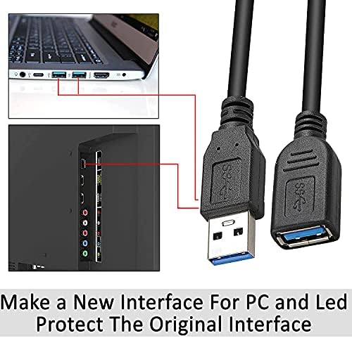 Saitek IT 4 Pack USB 2.0 muški za ženski produžni kabel 15 cm snop sa 2 pakovanja Dugi USB 3.0 produžni kabel