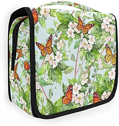 Viseća toaletna vrećica zelena leži leptire za putničku torbu za šminku za toaletne potrebe Prijenosni toaletni