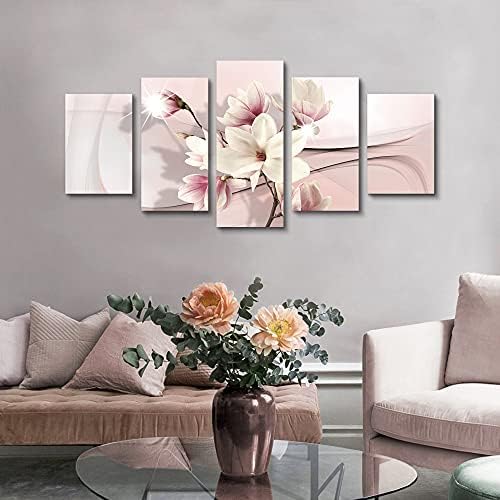 CALMART tirkizno zelena orhideja cvjetna umjetnička djela i apstraktna Pink Magnolia cvjetna zidna Umjetnost