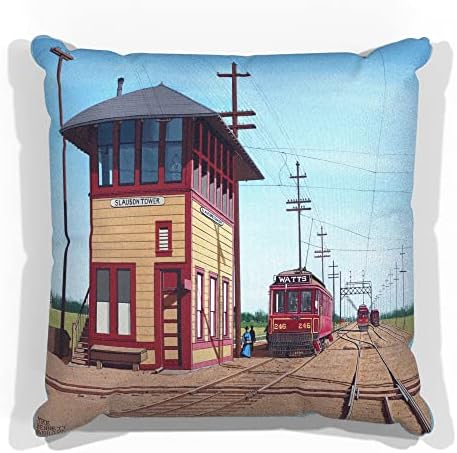 Pacific Electric RailwayTrolley Faux Suede Sofa Throw jastuk od crteža i slikanja umjetnika Mikea Bennetta