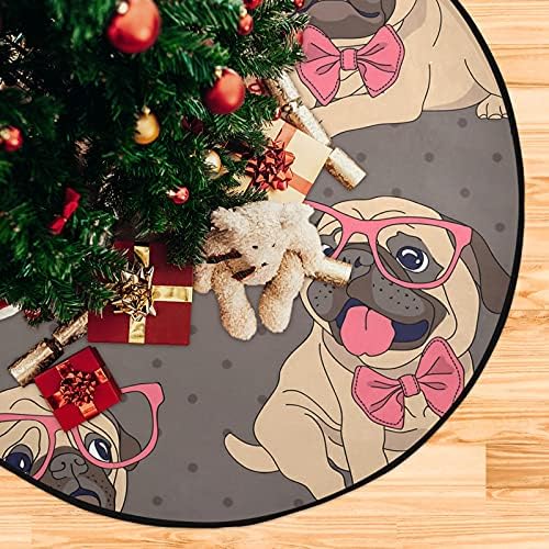 Doodle psi su se okrenuli božićnom stabla mat vodootporna stalka za stalku Mat tepih ispod božićnog drvca