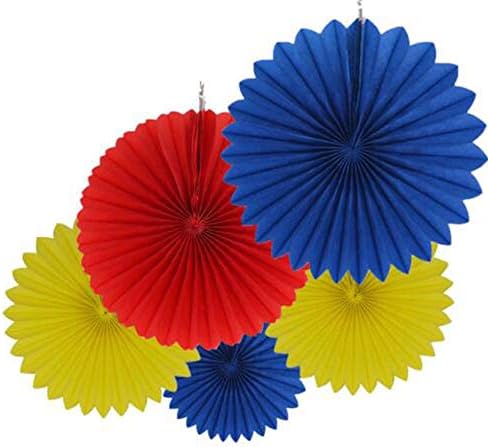 5 kom žut kraljevski plavi crveni tkivni papir ventilator viseći papir za papir za rođendanski tuš za