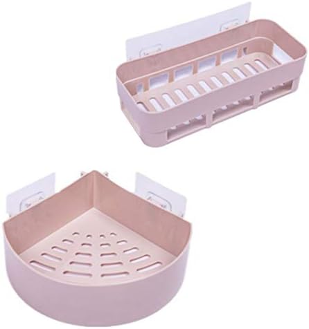 Imikeya 2pcs plastični nosač tuširanja Home Soap držači za učvršćivanje ljepljivi usisni ugaoni
