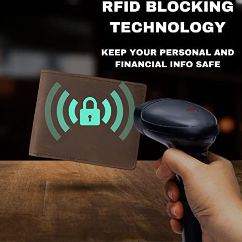 Stealth Mode kožni bifold novčanik za muškarce sa ID prozorom i RFID blokadom