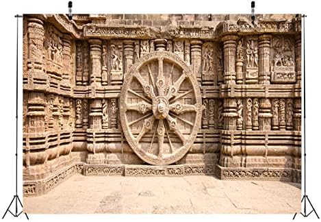 BELECO 10x8ft tkanina Hram Sunca Indijska pozadina Drevna Indija hram istorijski rezbarenje