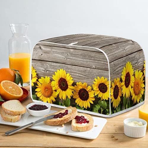 Biyejit Wood suncokretov Print toster Cover Appliance 4 kriška, poklopac tostera za hljeb zaštita od Bakeware-a,
