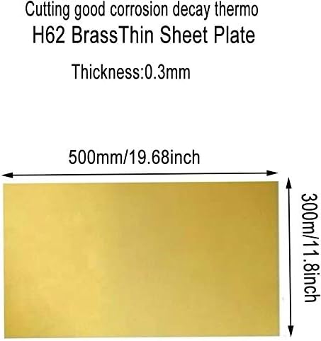YIWANGO Mesingani Lim zlatna folija ploča H62 DIY eksperiment Debljina lima 0,3 Mm, Širina 300 mm, dugačak 500