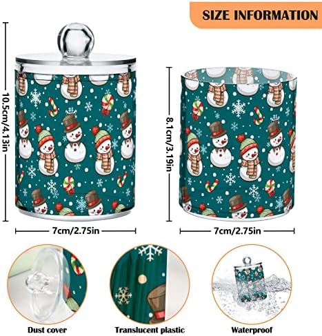 Alaza 4 Pack Qtip Držač Dispenzer Božićni Snowman Snowflake Candy Candy Candy Organizator za pamučne