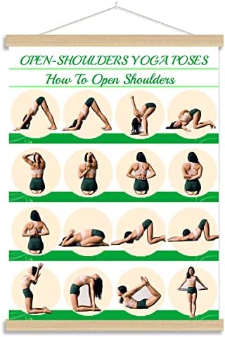 Home Yoga Poses Poster-tabele vježbi joge za rastezanje ramena - početni trening za cijelo tijelo