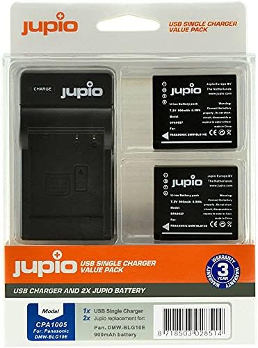 Pakovanje vrijednosti Jupio sa 2x DMW-BLG10 7,2V 900mAh litijum-jonske baterije i USB punjača