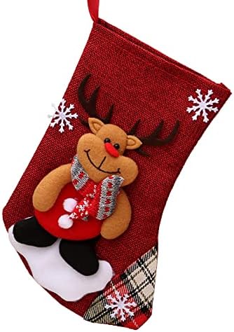 Božićne čarape Trke Božićne torbe za čarape i božićne vješalice za zabavu ukras i božićni crtani crveni