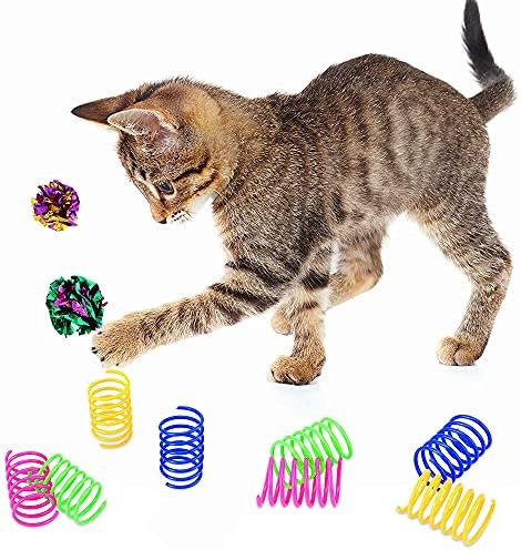14 komada Cat Spiral Spring Božić igračke razne boje Glitter Balls Sparkle male Pom Pom lopte šarene mačiće