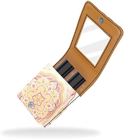 ORYUEKAN Mini torba za šminkanje sa ogledalom, torbica za kvačilo od kože futrola za ruževe, Maroko uzorak