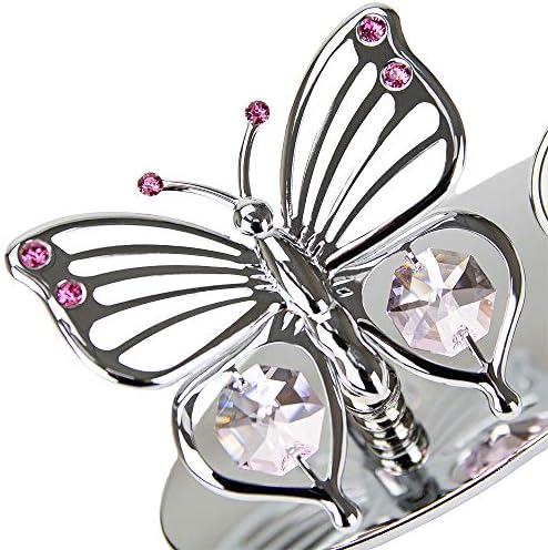 Srebrni metalni leptir najbolji nana ikad ukras s ružičastim austrijskim kristalnim staklom | Lijepa ideja