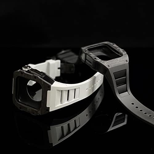 Kanuz luksuzni karbonski stroj za karbon za Apple Watch 8 7 45mm 6 5 4 SE 44 mm Gumeni band DIY komplet