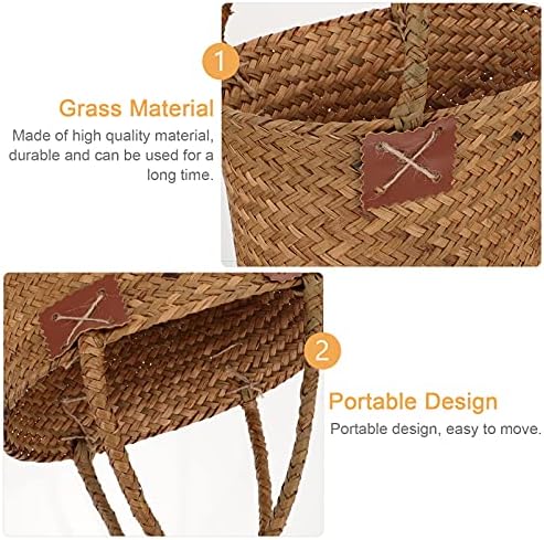 Toyvian Rattan Basher Wicker Seagrass Collect Baskets Covers tkani piknik Basket Candy Basket