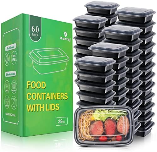 kantaj 60 pakovanja plastičnih posuda za hranu sa poklopcima posuda za pripremu obroka za višekratnu