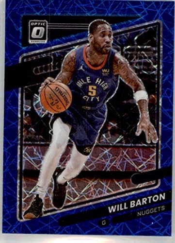 2021-22 Donruss optic plava brzina 61 Will Barton Denver Nuggets NBA košarkaška trgovačka kartica