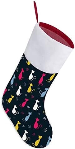 Slatke boje mačaka uzorak božićne čarape Božićne čarape torbica Porodični Xmas Dekor