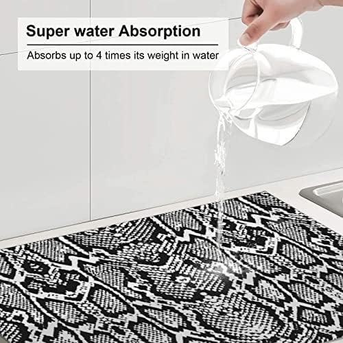 Crna bijela zmija koža tiskana kuhinjska ploča za sušenje sušenja mikrofiber za sušenje sušenja za kuhinje