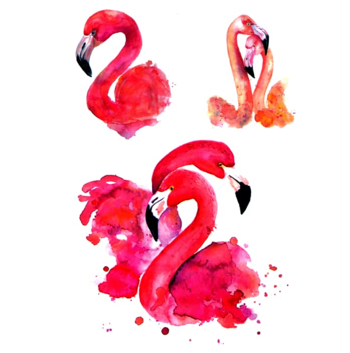 8 listova Par flamingos Vodootporne privremene tetovaže Ljubitelji za muškarce Ptice Flash naljepnice Tatouage