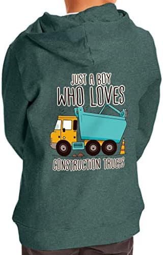 Dječak koji voli građevinske kamione Toddler Full-Zip Hoodie - Art Toddler Hoodie - Cool Kids